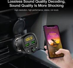 ISHIVA Premium Bluetooth FM Transmitter - 2x Fast Charger 3.4A USB Poort - Capaciteit Tot 64GB SD Kaart Of USB - Aluminiumlegering - Autolader - Carkit - Autoradio - Fm Transmitter Bluetooth Auto - Fm Transmitter Iphone - Fm Transmitter Auto -Auto-Onderdelenwinkel 1200x1129 4