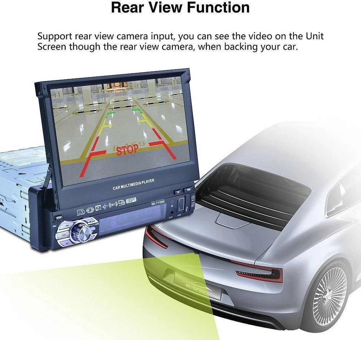 TechU™ T47 Autoradio Met Uitklap Scherm – 1 Din 7 Inch + Afstandsbediening – Bluetooth – USB – AUX – FM Radio – GPS Navigatie – Handsfree Bellen – Autoradio Met Scherm 13 TechU™ T47 Autoradio Met Uitklap Scherm – 1 Din 7 Inch + Afstandsbediening – Bluetooth – USB – AUX – FM Radio – GPS Navigatie – Handsfree Bellen – Autoradio Met Scherm - Afbeelding 11