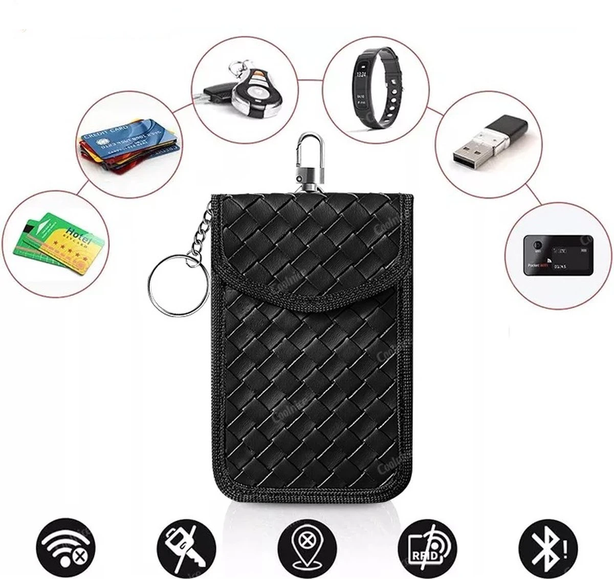 Merkloos 2x RFID Auto Keyless Beschermhoes - Autosleutel Bag- Faraday - Auto Rfid Blocker - Hoogwaardig LEER Autosleutelhoes RFID - Antidiefstal - Autosleutelhoesje - Veiligheid - Car Security - Leer - Etui - Protected 6 Merkloos 2x RFID Auto Keyless Beschermhoes - Autosleutel Bag- Faraday - Auto Rfid Blocker - Hoogwaardig LEER Autosleutelhoes RFID - Antidiefstal - Autosleutelhoesje - Veiligheid - Car Security - Leer - Etui - Protected - Afbeelding 4