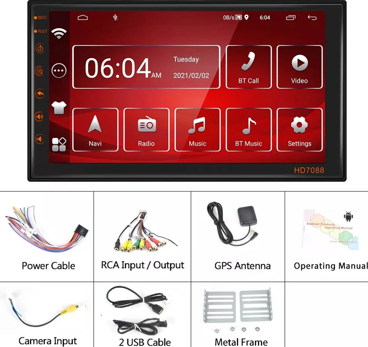 TechU™ Autoradio AT25 – 2 Din 7” Touchscreen Monitor – Voor Toyota Universeel – Bluetooth & Wifi – Android 11 – Handsfree Bellen – FM Radio – USB – GPS Navigatie 11 TechU™ Autoradio AT25 – 2 Din 7” Touchscreen Monitor – Voor Toyota Universeel – Bluetooth & Wifi – Android 11 – Handsfree Bellen – FM Radio – USB – GPS Navigatie - Afbeelding 9