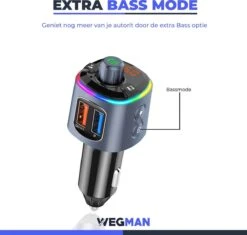 Wegman Bluetooth FM Transmitter - Carkit - Autolader USB C - Snellader - Handsfree Bellen - Autoradio - Auto Accessoires -Auto-Onderdelenwinkel 1200x1142 12