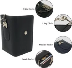 Su.B.dgn - Leren Sleuteletui - Sleutelmapje - Met Pasjeshouder En Ritsvakje Voor Muntgeld - Zwart 15 Su.B.dgn - Leren Sleuteletui - Sleutelmapje - Met Pasjeshouder En Ritsvakje Voor Muntgeld - Zwart -Auto-Onderdelenwinkel 1200x1144