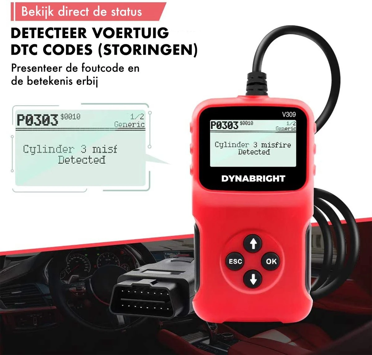 DynaBright - OBD2 Scanner Voor Auto - Uitleesapparatuur Auto - Storing Zoeken - Diagnosecomputer - OBD2 - Uitleesapparatuur - OBD 6 DynaBright - OBD2 Scanner Voor Auto - Uitleesapparatuur Auto - Storing Zoeken - Diagnosecomputer - OBD2 - Uitleesapparatuur - OBD - Afbeelding 5