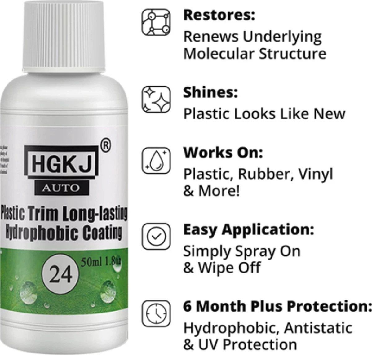 TLVX Kunststof Herstel Auto / Plastic Kleur Herstellen / Plastic Coating / Bumper Black / Kunststof Verkleuring Herstel / Plastic Onderdelen Vernieuwen / Kleur Bumper Herstellen / Bumper Zwart Maken / Langdurige Bescherming / Waterproof / 50ML 6 TLVX Kunststof Herstel Auto / Plastic Kleur Herstellen / Plastic Coating / Bumper Black / Kunststof Verkleuring Herstel / Plastic Onderdelen Vernieuwen / Kleur Bumper Herstellen / Bumper Zwart Maken / Langdurige Bescherming / Waterproof / 50ML - Afbeelding 4