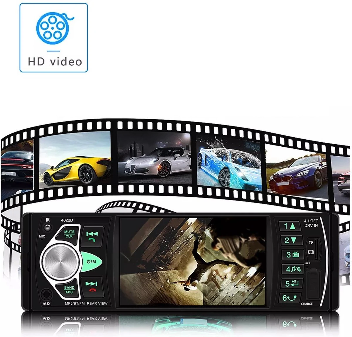 Enkel Din Autoradio Met 4 INCH Scherm En Camera | Bluetooth & USB 8 Enkel Din Autoradio Met 4 INCH Scherm En Camera | Bluetooth & USB - Afbeelding 6