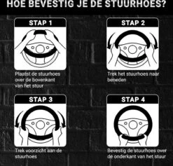 Stuurhoes Auto - Kunstleer - Voor 33-38 CM - Antislip & Schokabsorptie - Zwart -Auto-Onderdelenwinkel 1200x1150