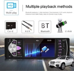 TechU™ T42 Autoradio 1 Din 4.1 Inch + Afstandsbediening En Stuurwiel Bediening – Bluetooth – USB – AUX – SD – FM Radio – Handsfree Bellen – Autoradio Met Scherm – Stembediening -Auto-Onderdelenwinkel 1200x1152 9