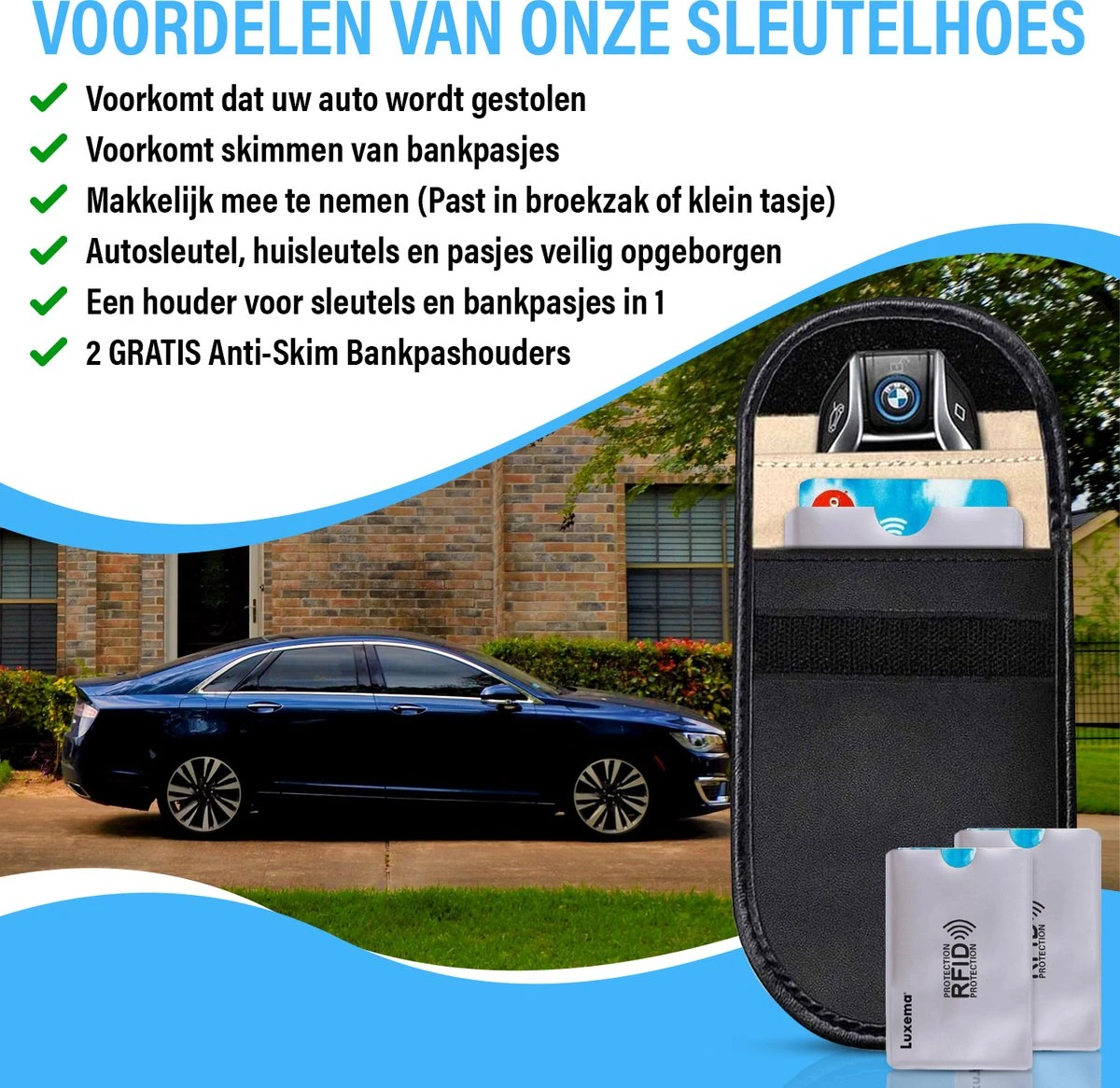 Luxema® Autosleutel RFID Antidiefstal - RFID Beschermhoes Autosleutel - Keyless Entry Beschermhoes- Autosleutelhoesjes - 2 Stuks - Inclusief 2 Anti-Skim Bankpashouders 15 Luxema® Autosleutel RFID Antidiefstal - RFID Beschermhoes Autosleutel - Keyless Entry Beschermhoes- Autosleutelhoesjes - 2 Stuks - Inclusief 2 Anti-Skim Bankpashouders - Afbeelding 13