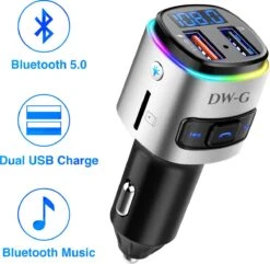 DW-G Bluetooth FM Transmitter - Auto Lader - Carkit - Handsfree - MP3 - USB - SD Kaart - Snel Lader - Bluetooth Audio Receiver