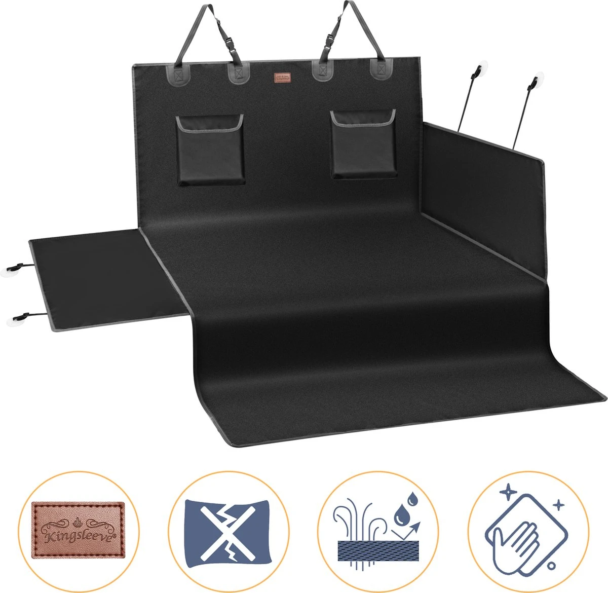 Kingsleeve Kofferbak Bescherming - Universeel 600D Oxford – Zwart 8 Kingsleeve Kofferbak Bescherming - Universeel 600D Oxford – Zwart - Afbeelding 6