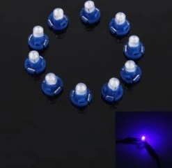 Merkloos 10 STKS 2 W T4.2 Wedge Instrumentenpaneel LED Licht Dashboard Gauge Cluster Indicator Lamp (Blauw Licht)