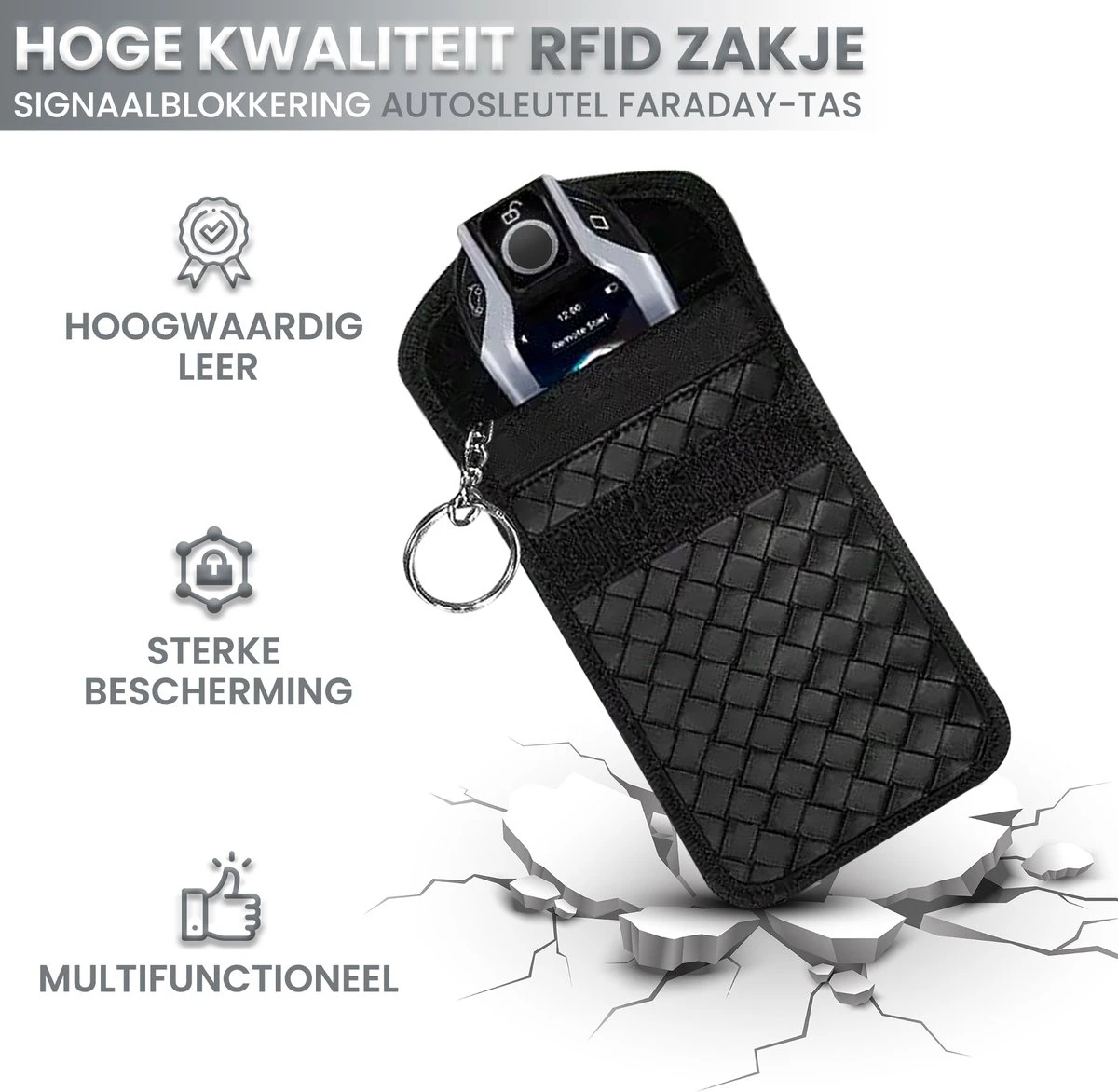 Merkloos 2x RFID Auto Keyless Beschermhoes - Autosleutel Bag- Faraday - Auto Rfid Blocker - Hoogwaardig LEER Autosleutelhoes RFID - Antidiefstal - Autosleutelhoesje - Veiligheid - Car Security - Leer - Etui - Protected 4 Merkloos 2x RFID Auto Keyless Beschermhoes - Autosleutel Bag- Faraday - Auto Rfid Blocker - Hoogwaardig LEER Autosleutelhoes RFID - Antidiefstal - Autosleutelhoesje - Veiligheid - Car Security - Leer - Etui - Protected - Afbeelding 2