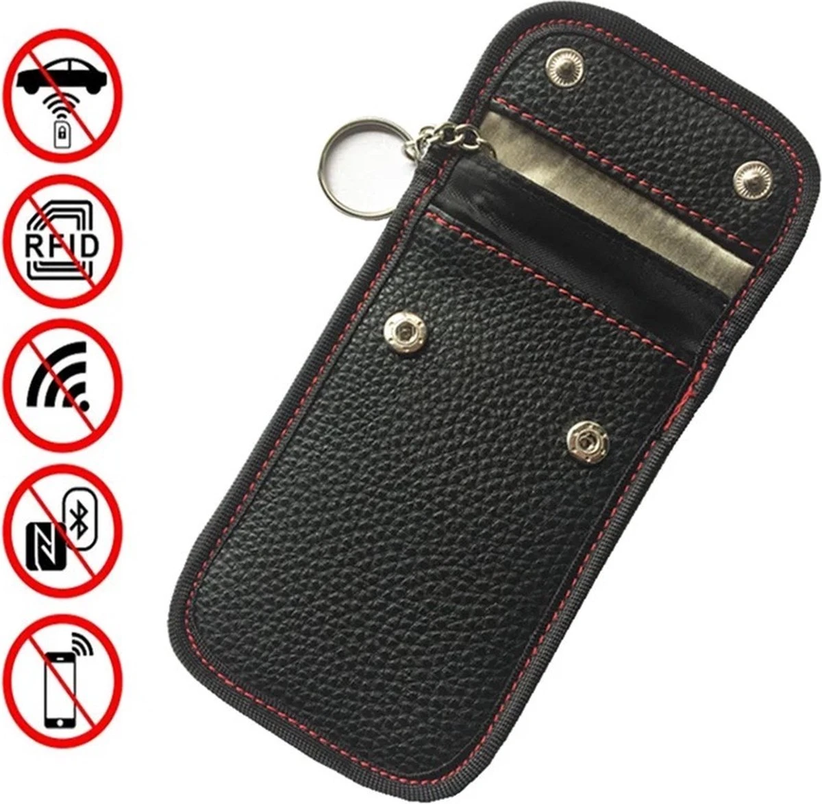 Merkloos 2x RFID Auto Keyless Beschermhoes - PU Leer - Autosleutel Bag- Faraday - -etui- Auto Rfid Blocker - Autosleutelhoes RFID - Antidiefstal - Autosleutelhoesje - Veiligheid - Car Security - Protected 4 Merkloos 2x RFID Auto Keyless Beschermhoes - PU Leer - Autosleutel Bag- Faraday - -etui- Auto Rfid Blocker - Autosleutelhoes RFID - Antidiefstal - Autosleutelhoesje - Veiligheid - Car Security - Protected - Afbeelding 2