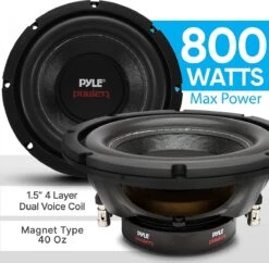 Subwood PYLE PLPW8D - 8 Inch 20 Cm 400 Watt RMS En 800 Watt Max Wood DVC Subwoofer Met Dubbele Spoel 4+4 Ohm - Geschikt Voor Auto's, Kisten En Deuren 12 Subwood PYLE PLPW8D - 8 Inch 20 Cm 400 Watt RMS En 800 Watt Max Wood DVC Subwoofer Met Dubbele Spoel 4+4 Ohm - Geschikt Voor Auto's, Kisten En Deuren -Auto-Onderdelenwinkel 1200x1178 11