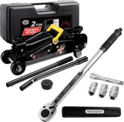 Deuba Bandenwisselset Hydraulische Krik – Tot 2 Ton – Koffer 6-delig