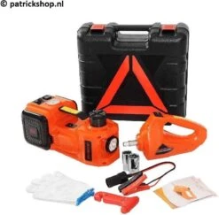 Elektrische Auto Krik 5 In 1 - 5 Ton 5000 KG - Elektrische Hydraulische Jack 12V + Slagmoersleutel 12V | Auto Krik | Krik | Garagekrik | Autoaccessoires