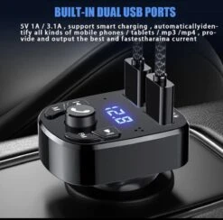 Merkloos Draadloze FM Transmitter & Auto Lader - USB Oplader - Sigaretten Aansteker-Bluetooth Carkit - Handsfree Bellen -Auto-Onderdelenwinkel 1200x1187 9