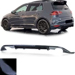 No Name Vw Golf 7 GTI 2013 T/m 2017 Sport Diffuser Hoogglans Zwart Styling Dubbele Uitlaat Tcr Dsg Clubsport