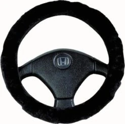 Merkloos Stuurwielhoes Lamsvel, Antraciet