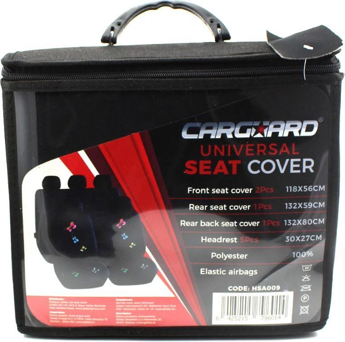 Universele Stoelhoezen Auto - Zwart Met Vlinders - Stoelhoes Voor In De Auto - Complete Set - Stoelhoezenset 6 Universele Stoelhoezen Auto - Zwart Met Vlinders - Stoelhoes Voor In De Auto - Complete Set - Stoelhoezenset - Afbeelding 4