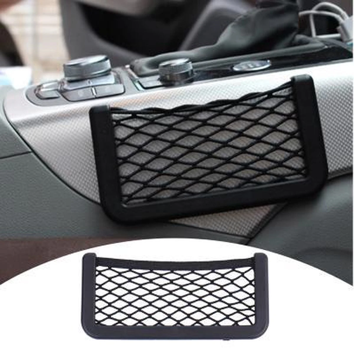 Merkloos Zelfklevend Auto Netje - Handige Auto Organiser / Opbergvakje - Autonet / Prullenbak / Vuilniszak - Autonetje Universeel 4 Merkloos Zelfklevend Auto Netje - Handige Auto Organiser / Opbergvakje - Autonet / Prullenbak / Vuilniszak - Autonetje Universeel - Afbeelding 2