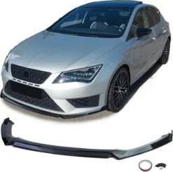 No Name Seat Leon 5F Cupra Spoiler Voorspoiler Splitter Hoogglans Zwart Performance 2012 T/m 2020