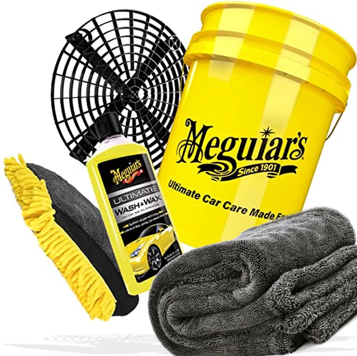 Meguiars Autowasset: Meguiars Wash & Wax Shampoo 473 Ml Meguiars Was-emmer 5 Gal. (19 Liter) + Grit Guard Vuilafscheider, Detailmate 3-in-1 Washandschoen, Detailamte Microvezel Droogdoek 50x80 1100 Gsm 3 Meguiars Autowasset: Meguiars Wash & Wax Shampoo 473 Ml Meguiars Was-emmer 5 Gal. (19 Liter) + Grit Guard Vuilafscheider, Detailmate 3-in-1 Washandschoen, Detailamte Microvezel Droogdoek 50x80 1100 Gsm