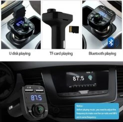 Bluetooth FM Transmitter Voor De Auto Met 12V - Kristalhelder Geluid En Zonder Ruis - Stream Muziek Vanaf Je Telefoon Via USB - Eenvoudige Plug-and-Play Installatie - Handsfree Bellen En Meer Functies Voor Een Compleet Audio-ervaring Onderweg! -Auto-Onderdelenwinkel 1200x1196 18