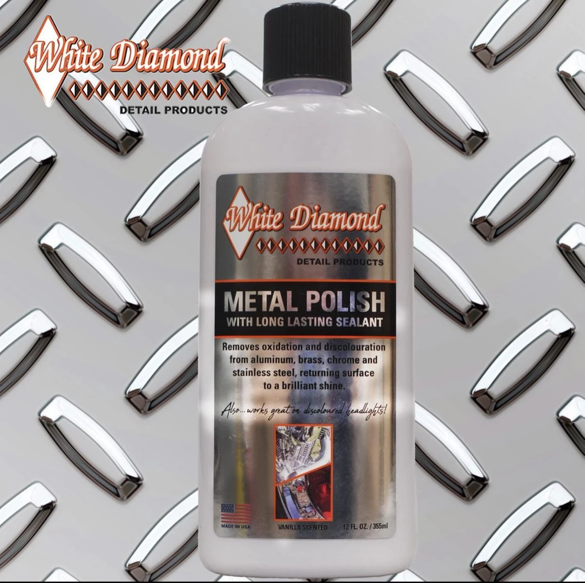 White Diamond Metaalpoets - Metal Polish -Aluminium - Chrome - RVS-Zilver -Koper - Inox -RVS-Glansmiddel 3 White Diamond Metaalpoets - Metal Polish -Aluminium - Chrome - RVS-Zilver -Koper - Inox -RVS-Glansmiddel