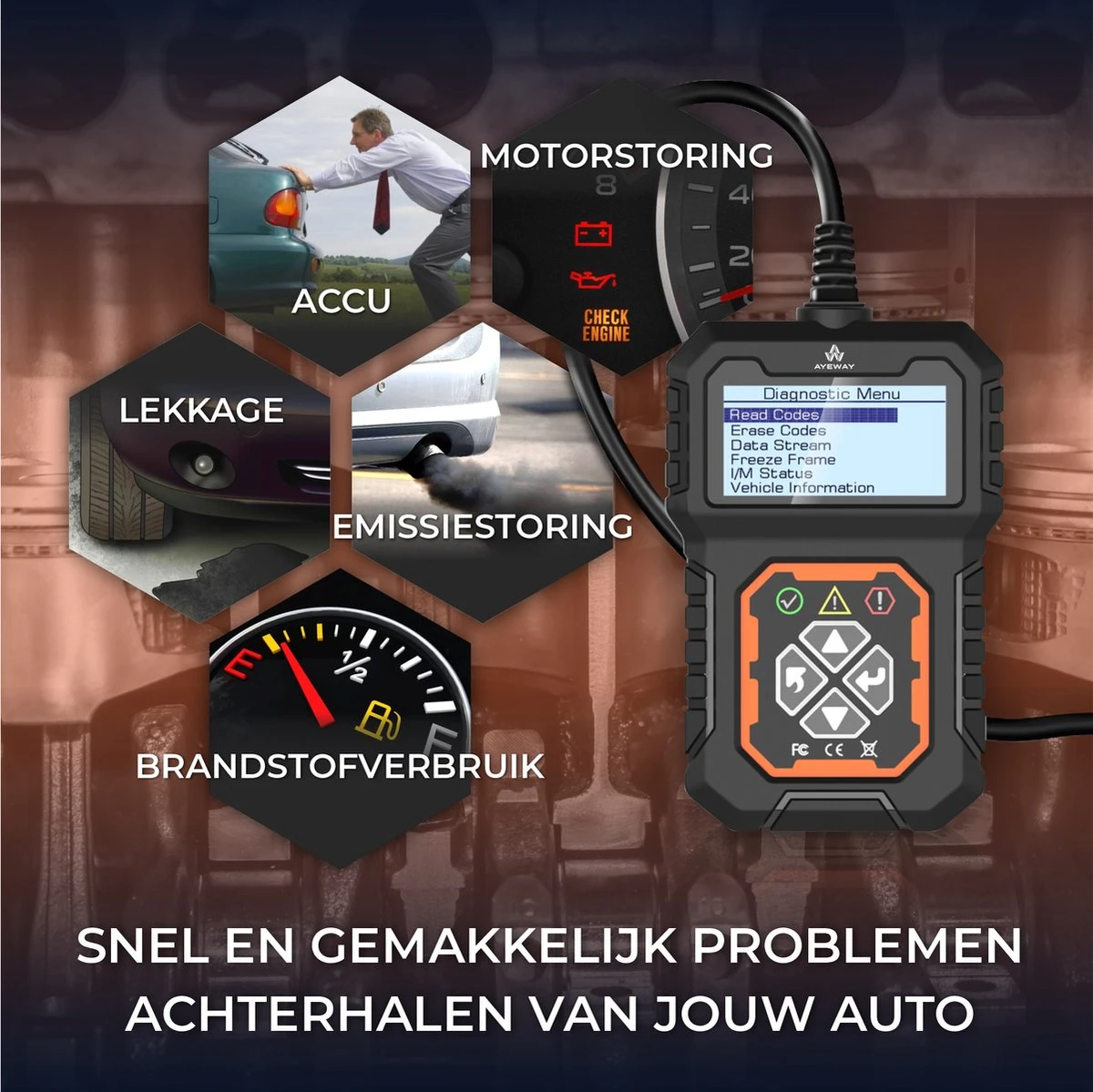AyeTools OBD 2 Auto Scanner - Auto Reader – Uitleesapparatuur – Auto Accessoires – Nederlandse Handleiding 4 AyeTools OBD 2 Auto Scanner - Auto Reader – Uitleesapparatuur – Auto Accessoires – Nederlandse Handleiding - Afbeelding 2