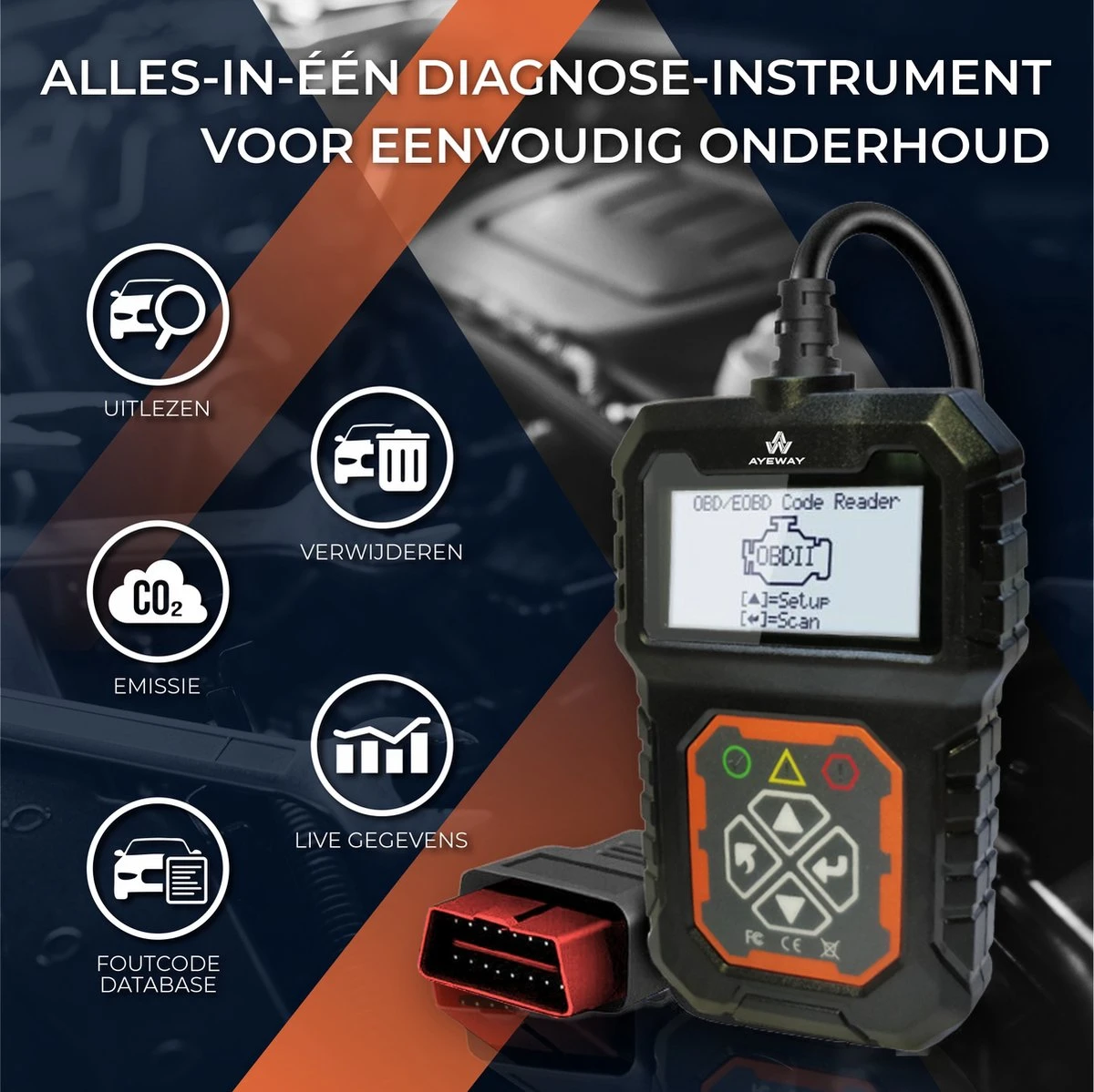 AyeTools OBD 2 Auto Scanner - Auto Reader – Uitleesapparatuur – Auto Accessoires – Nederlandse Handleiding 8 AyeTools OBD 2 Auto Scanner - Auto Reader – Uitleesapparatuur – Auto Accessoires – Nederlandse Handleiding - Afbeelding 6