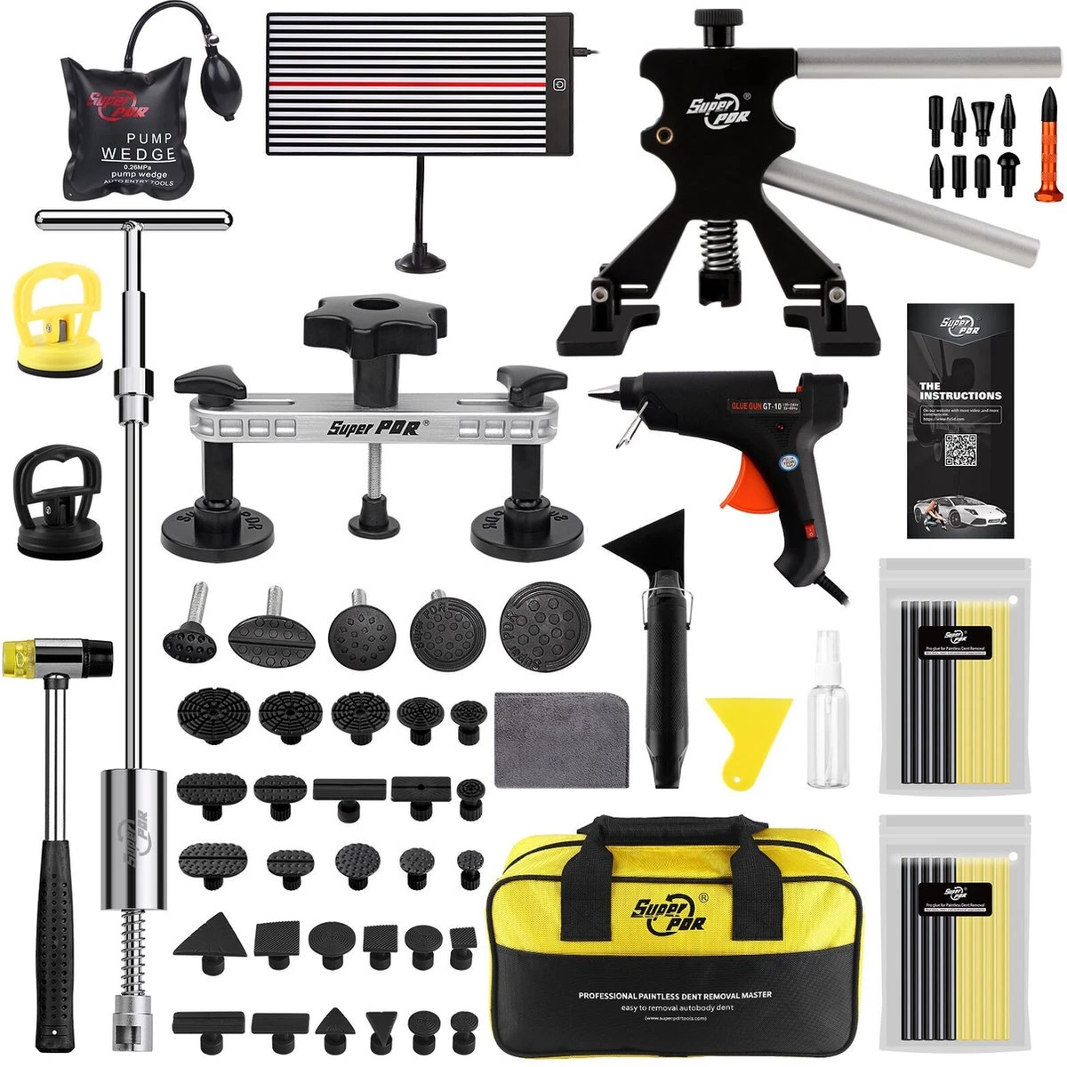 PDR® Uitdeukset - Deukentrekker - Uitdeukset Auto Zonder/Met Spuiten - 62 Delige Set - Inclusief Gratis Gereedschapstas 3 PDR® Uitdeukset - Deukentrekker - Uitdeukset Auto Zonder/Met Spuiten - 62 Delige Set - Inclusief Gratis Gereedschapstas