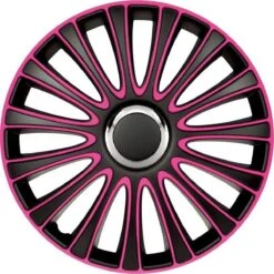 Autostyle Wieldoppen 14 Inch LeMans Zwart/Roze - ABS