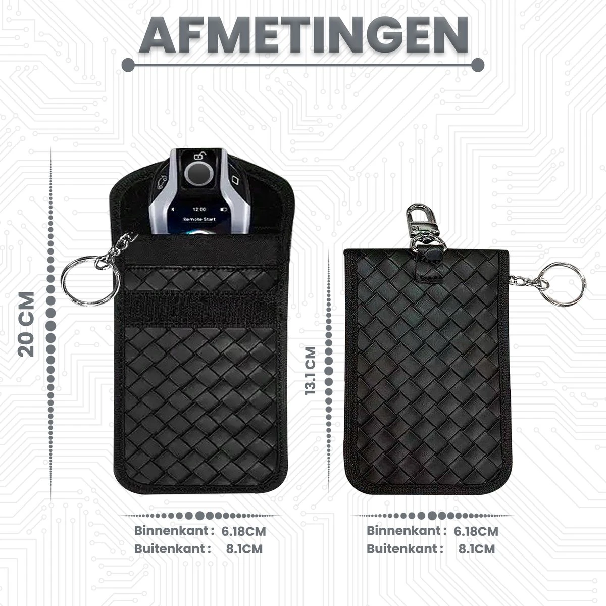 Merkloos 2x RFID Auto Keyless Beschermhoes - Autosleutel Bag- Faraday - Auto Rfid Blocker - Hoogwaardig LEER Autosleutelhoes RFID - Antidiefstal - Autosleutelhoesje - Veiligheid - Car Security - Leer - Etui - Protected 8 Merkloos 2x RFID Auto Keyless Beschermhoes - Autosleutel Bag- Faraday - Auto Rfid Blocker - Hoogwaardig LEER Autosleutelhoes RFID - Antidiefstal - Autosleutelhoesje - Veiligheid - Car Security - Leer - Etui - Protected - Afbeelding 6