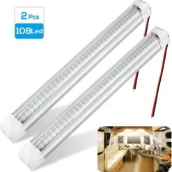 Merkloos Interieurverlichting - LED Laadruimteverlichting - LED-stripverlichting - 108LED 12-80V 6w - Voor Auto Camper Bus Caravan Boot Camper Keuken Badkamer - 1 Stuk