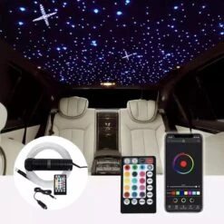 Sterrenhemel Licht Hemel Auto Dak Mix Kleur 380pcs 2m Glasvezel Met RF Controle IOS/Android Controle 12V 6W RGB