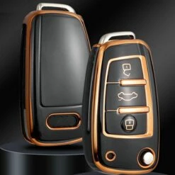 Auto-Onderdelenwinkel 31 Merkloos Zachte TPU Sleutelcover - Sleutelhoesje Voor Audi A1 / A3 / A5 / A6 / Q3 / Q5 / S3 / S5 / RS - Zwart Metallic - Sleutel Hoesje Cover - Audi Auto Accessoires