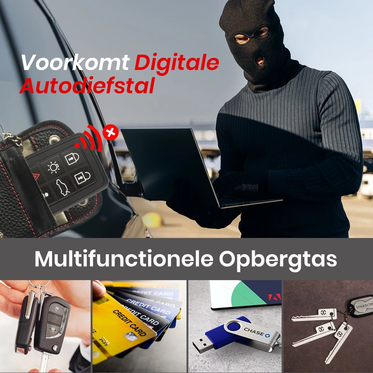 Merkloos 2x RFID Auto Keyless Beschermhoes - PU Leer - Autosleutel Bag- Faraday - -etui- Auto Rfid Blocker - Autosleutelhoes RFID - Antidiefstal - Autosleutelhoesje - Veiligheid - Car Security - Protected 6 Merkloos 2x RFID Auto Keyless Beschermhoes - PU Leer - Autosleutel Bag- Faraday - -etui- Auto Rfid Blocker - Autosleutelhoes RFID - Antidiefstal - Autosleutelhoesje - Veiligheid - Car Security - Protected - Afbeelding 4