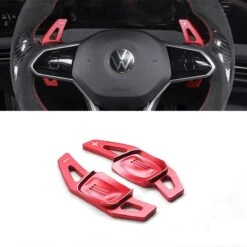 No Name Vw Golf 8 GTI GTD TSI TDI Variant R Line Red Aluminium DSG Flippers Schakel Paddles Stuurwiel Stuur Extentions