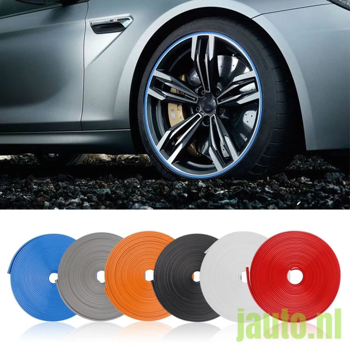 Auto Velg Bescherming/Decoratie Strip Blauw 8m 4 Auto Velg Bescherming/Decoratie Strip Blauw 8m - Afbeelding 2