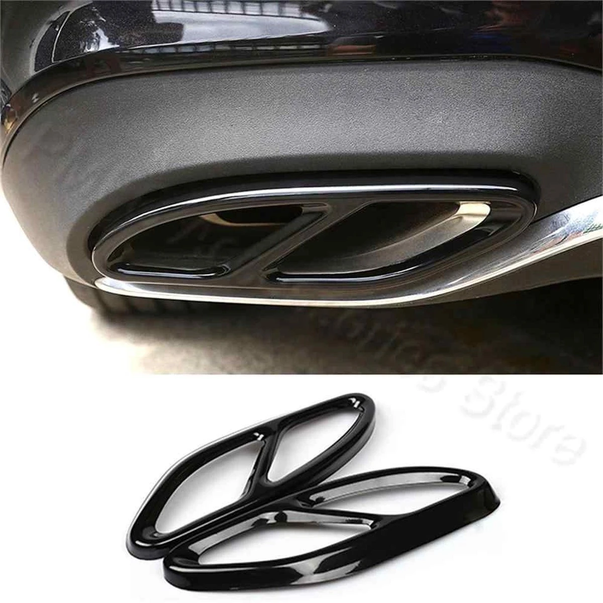 Merkloos Mercedes AMG Look Glans Zwart Uitlaat Trim Tip Decoratie Lijsten A Klasse W176 C Klasse W205 B Klasse W166 C292 5 Merkloos Mercedes AMG Look Glans Zwart Uitlaat Trim Tip Decoratie Lijsten A Klasse W176 C Klasse W205 B Klasse W166 C292 - Afbeelding 3