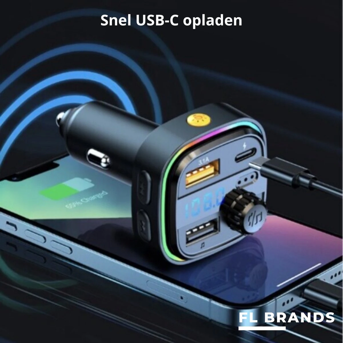 Bluetooth FM Transmitter - Auto Snel Lader - Carkit - Handsfree - Autoradio 11 Bluetooth FM Transmitter - Auto Snel Lader - Carkit - Handsfree - Autoradio - Afbeelding 9