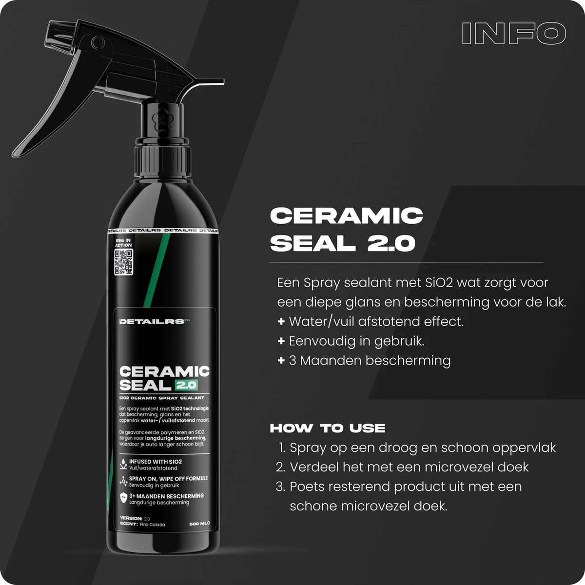 Detailrs™ Ceramic Seal 2.0 - Keramische Sealant - Auto Wax Coating- Water/vuil Afstotend 4 Detailrs™ Ceramic Seal 2.0 - Keramische Sealant - Auto Wax Coating- Water/vuil Afstotend - Afbeelding 2
