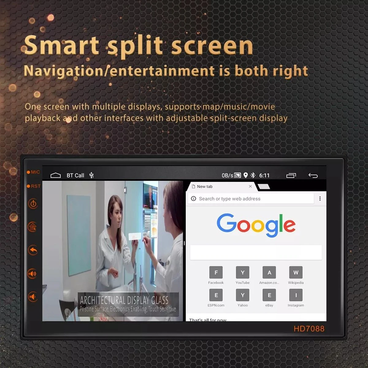 TechU™ Autoradio AT25 – 2 Din 7” Touchscreen Monitor – Voor Toyota Universeel – Bluetooth & Wifi – Android 11 – Handsfree Bellen – FM Radio – USB – GPS Navigatie 8 TechU™ Autoradio AT25 – 2 Din 7” Touchscreen Monitor – Voor Toyota Universeel – Bluetooth & Wifi – Android 11 – Handsfree Bellen – FM Radio – USB – GPS Navigatie - Afbeelding 6