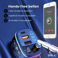 DW-G Bluetooth FM Transmitter - Auto Lader - Carkit - Handsfree - MP3 - USB - Snel Lader - Noise Cancelling - Nieuw Model -Auto-Onderdelenwinkel 1200x1200 1254