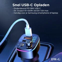 DW-G Bluetooth FM Transmitter - Auto Lader - Carkit - Handsfree - MP3 - USB - Snel Lader - Noise Cancelling - Nieuw Model -Auto-Onderdelenwinkel 1200x1200 1256
