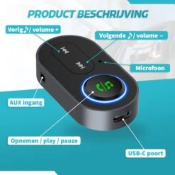 DINTO® Bluetooth Receiver - BT 5.1 - 3.5MM AUX - Bluetooth Ontvanger - Handsfree Bellen - Bluetooth Audio Receiver - Bluetooth Via AUX - Zwart -Auto-Onderdelenwinkel 1200x1200 1276