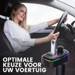 Apeiron FM Transmitter - Bluetooth - Autolader - Draadloze Carkit - RGB Light - 2x Fastcharger USB Poort - USB-C Poort - Handsfree Bellen - Voor Alle Telefoons - FM Transmitter Auto - Bluetooth 5.0 -Auto-Onderdelenwinkel 1200x1200 1316