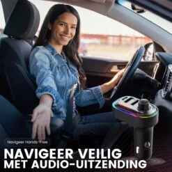 Apeiron FM Transmitter - Bluetooth - Autolader - Draadloze Carkit - RGB Light - 2x Fastcharger USB Poort - USB-C Poort - Handsfree Bellen - Voor Alle Telefoons - FM Transmitter Auto - Bluetooth 5.0 -Auto-Onderdelenwinkel 1200x1200 1317