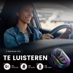 Apeiron FM Transmitter - Bluetooth - Autolader - Draadloze Carkit - RGB Light - 2x Fastcharger USB Poort - USB-C Poort - Handsfree Bellen - Voor Alle Telefoons - FM Transmitter Auto - Bluetooth 5.0 -Auto-Onderdelenwinkel 1200x1200 1318